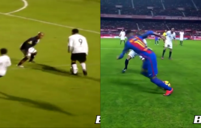 Neymar bắt chước kỹ thuật của Rô béo và cái kết hài hước