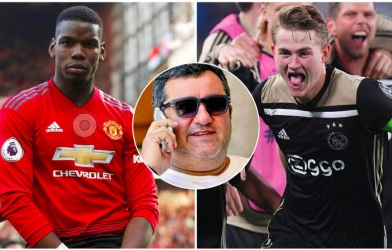 Pogba, De Ligt bỗng mắc kẹt vì 'siêu cò' Raiola lĩnh án phạt 