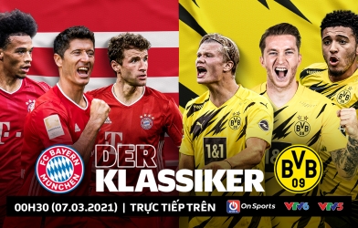 Bayern Munich–Borussia Dortmund: Những con số đáng chú ý Der Klassiker
