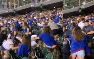 VIDEO: '500 chị em' loạn đả, lao vào tẩn nhau dữ dội trên khán đài SVĐ