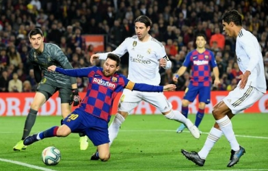 Barca và Real Madrid bất phân thắng bại trong ngày Messi im tiếng