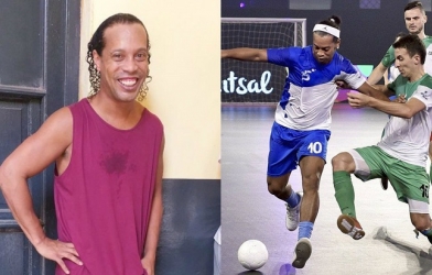 Ronaldinho ghi 5 bàn giúp đội bóng vô địch giải futsal trong tù