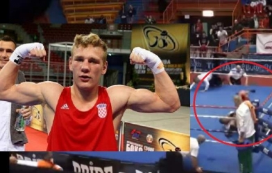 Bị xử thua, võ sĩ quyền anh nổi điên lao vào đấm túi bụi trọng tài