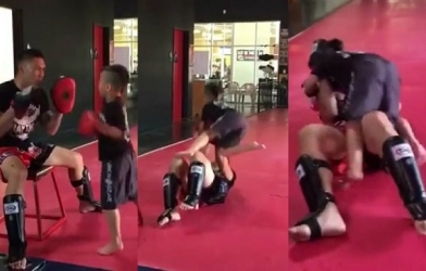 VIDEO: Con trai Cung Lê thể hiện năng khiếu võ thuật xuất sắc