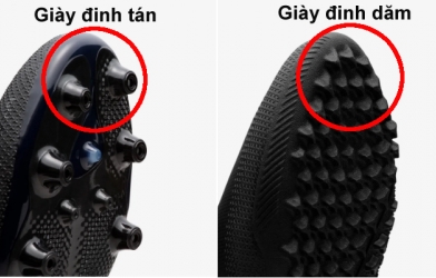 Đá sân cỏ nhân tạo nên đi giày đinh tán hay đinh dăm?