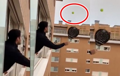 HÀI HƯỚC: Đánh tennis qua cửa sổ vì bị cách ly và cái kết