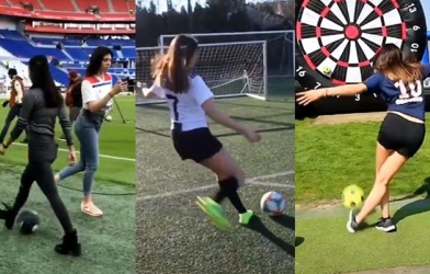 VIDEO: Cô gái 'xỏ háng cả thế giới', sút phạt như Ronaldo