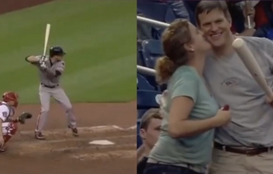 VIDEO: 'Ông chồng của năm' cứu vợ trên sân bóng chày