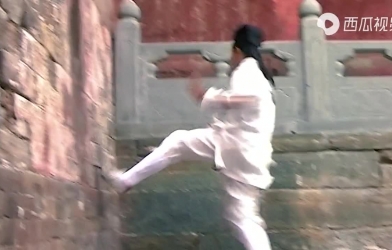 Trần Sư Hành dùng khinh công Thê Vân Tung để leo tường bằng chân