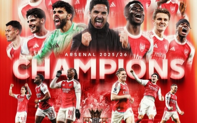 CHÍNH THỨC: Arsenal vô địch Ngoại hạng Anh sau 22 năm