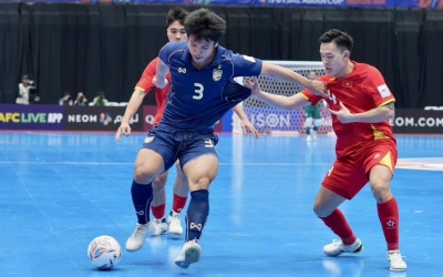 Futsal Việt Nam thất bại đáng tiếc trước Thái Lan ở giải châu Á