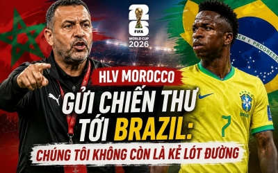 Brazil nhận lời cảnh báo cứng rắn từ HLV tuyển Morocco