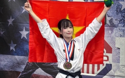 Châu Tuyết Vân xuất sắc giành HCV tại giải Taekwondo Mỹ