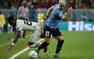 Trực tiếp Uruguay 2-0 Ghana: 