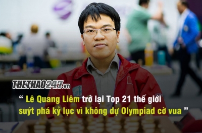 Kỳ thủ Lê Quang Liêm trở lại Top 21 cờ vua thế giới