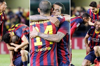 Barca thắng, Mascherano vẫn khóc nức nở ngay trên sân