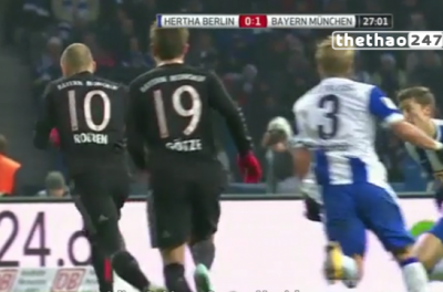 Video clip bàn thắng: Hertha Berlin 0-1 Bayern Munich- Vất vả
