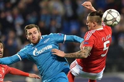 Zenit dừng bước, Benfica vào tứ kết Champions League