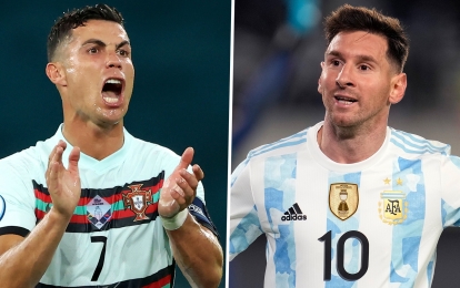 Messi lộ vẻ mặt bình thản trong khi Ronaldo 'vật lộn' giữa tâm bão