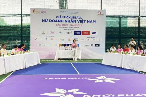 150 nữ doanh nhân tranh tài sôi nổi tại Giải Pickleball lần đầu tiên tổ chức ở Việt Nam