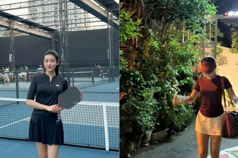 Á hậu Huyền My đánh pickleball, khoe gu thời trang sang chảnh