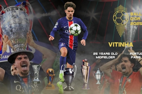 Vitinha: 'Giành được Quả bóng Vàng là điều rất tuyệt vời với tôi'