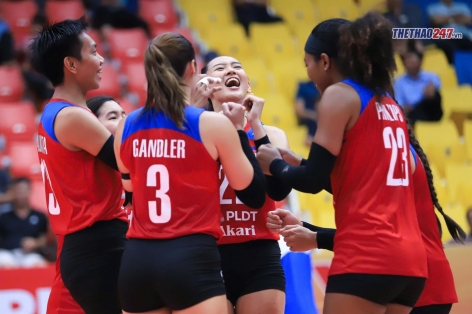 Bóng chuyền nữ Philippines thắng trận đầu tiên ở VTV Cup 2025