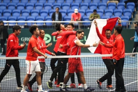 Tennis Indonesia thắng giòn giã Campuchia trận ra quân Davis Cup 2025