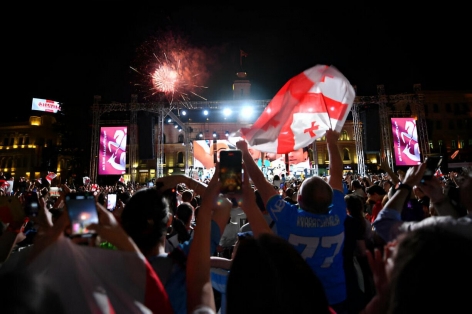Hàng ngàn người chào đón ĐT Georgia về nước sau kỳ Euro lịch sử