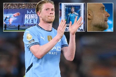 Pep Guardiola bật khóc trong ngày De Bruyne chia tay Etihad