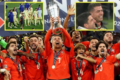 Ronaldo khóc nức nở khi Bồ Đào Nha vô địch Nations League