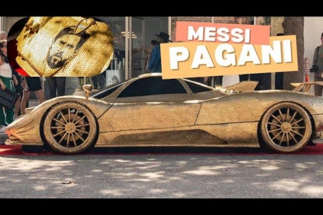 Mục sở thị Pagani Zonda từ đồng xu vàng với điểm nhấn Messi trên nắp capo