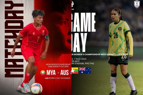 Trực tiếp Myanmar vs Úc, 16h30 hôm nay 7/8
