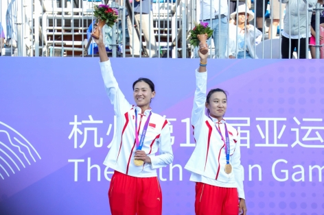 Trao thưởng môn bóng chuyền bãi biển nữ ASIAD 19: Trung Quốc vô địch