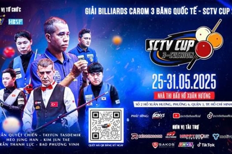 SCTV Cup 2025: Giải Billiards Carom 3 băng đẳng cấp quốc tế lần đầu tiên được tổ chức tại Việt Nam