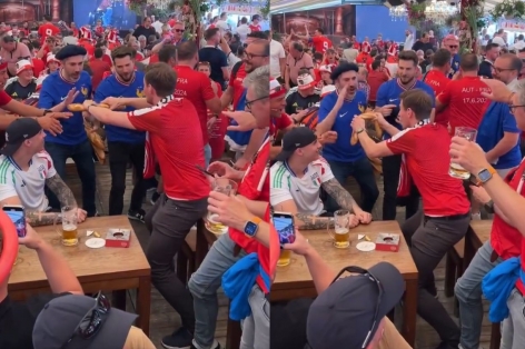 CĐV Pháp và Áo 'giao lưu' vui vẻ trước trận ra quân Euro 2024