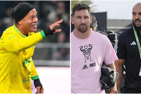 Vệ sĩ Messi 'ăn no hành' Ronaldinho