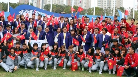 Đoàn thể thao Việt Nam làm lễ thượng cờ tại Asiad 17