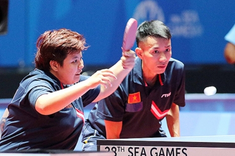 Video SEA Games 28: Mỹ Trang/Quang Linh 3-1 Thái Lan (bóng bàn đôi nam nữ)