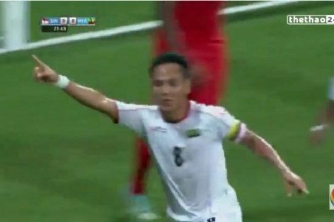 Video SEA Games 28: U23 Myanmar mở tỷ số ở phút 24