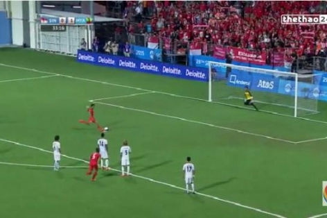 VIDEO: Bàn thắng gây tranh cãi của U23 Singapore trên chấm 11m