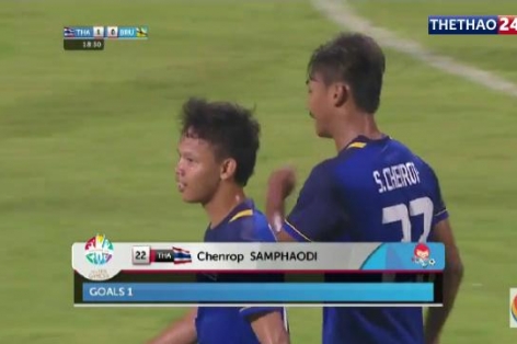Video SEA Games 28: U23 Thái Lan mở tỷ số trận đấu ở phút 19
