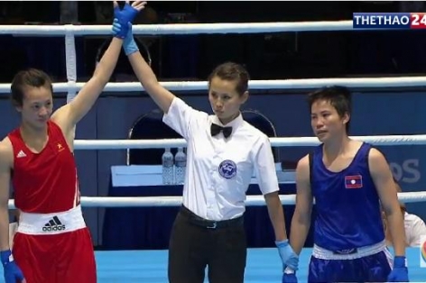 Video SEA Games 28: Nguyễn Thị Yến 3-0 Mieovady (Tứ kết boxing nữ)
