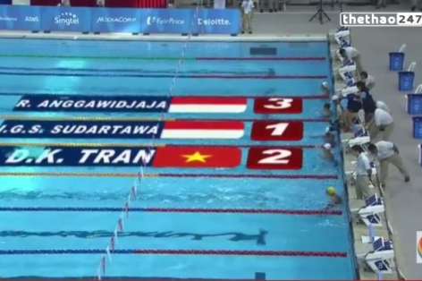 Video SEA Games 28: Vòng loại 100m bơi ngửa nam (Trần Đăng Khôi)
