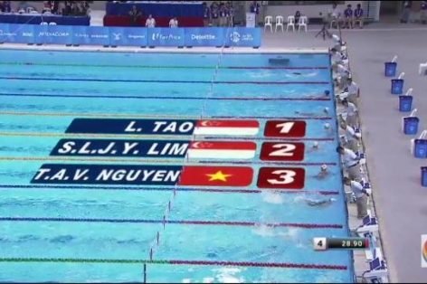 Video SEA Games 28: Chung kết nội dung bơi 50m ngửa nữ - Nguyễn Thị Ánh Viên