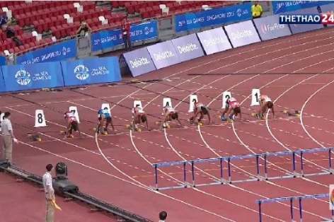 Video SEA Games 28: Chung kết 100m vượt rào nữ - Trần Thị Yến Hoa