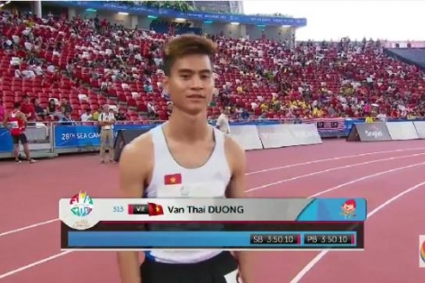 Video SEA Games 28: Dương Văn Thái giành HCV nội dung chạy 1500m nam