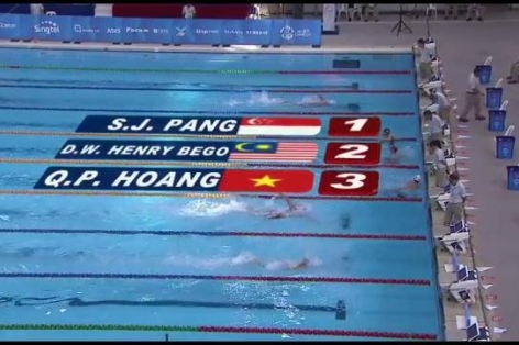 Video SEA Games 28: Vòng loại 400m bơi tự do nam - Hoàng Quý Phước