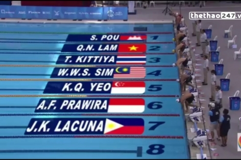Video SEA Games 28: Vòng loại 400m bơi tự do nam - Lâm Quang Nhật