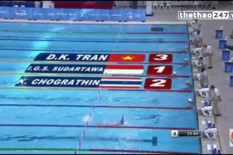 Video SEA Games 28: Vòng loại 50m bơi ngửa nam - Trần Duy Khôi